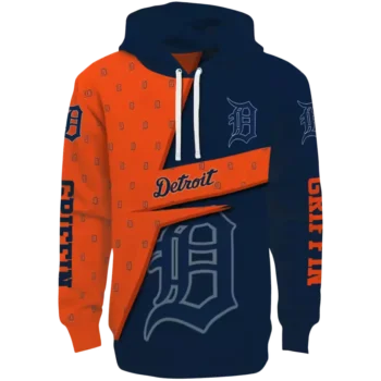 Detroit Tigers Navy Abstract Shape Custom Hoodie – Men's & Women's