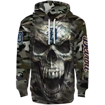 Detroit Tigers Camo Skull Hoodie - Custom Team Gear