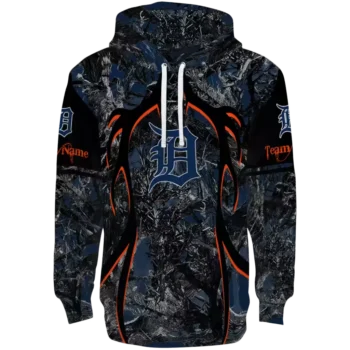 Detroit Tigers Hunting Hoodie - Custom Navy Black Sweatshirt