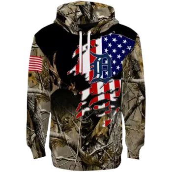 Detroit Tigers Camo Hoodie - Custom Tree Print Sweatshirt