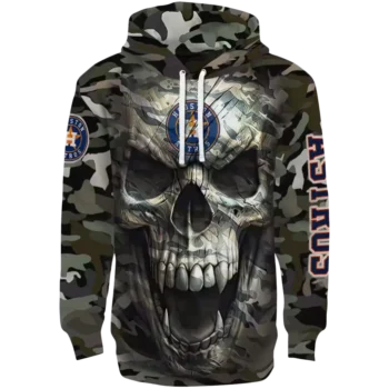 Houston Astros Camo Skull Hoodie | Custom MLB Fan Gear