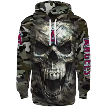 Los Angeles Angels Camo Skull Hoodie – Custom MLB Fan Sweatshirt
