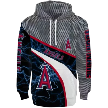 Los Angeles Angels Custom Hex Mesh Blue Black Gray Hoodie
