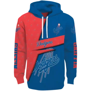 Custom LA Dodgers Blue Abstract Hoodie – Personalized Sweatshirt