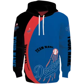 Custom LA Dodgers Minimalist Blue Black Hoodie – Personalized Gear