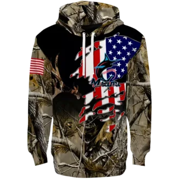 Miami Marlins Camo Hoodie – Custom Tree Design, Personalized Gear