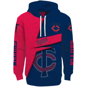 Minnesota Twins Navy Abstract Shape Custom Hoodie - Men's & Women's
