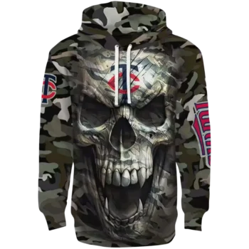 Minnesota Twins Camo Skull Hoodie - Custom Team Apparel