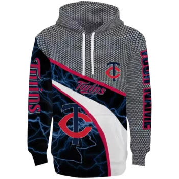 Minnesota Twins Custom Hex Mesh Navy Black Gray Hoodie