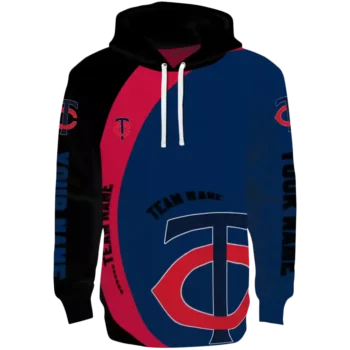 Minnesota Twins Minimalist Navy Black Custom Hoodie