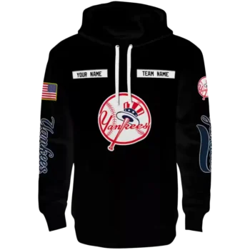 Custom New York Yankees Punisher Skull Black Hoodie - Men's Gear