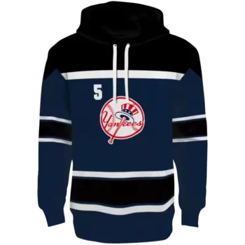 Custom NY Yankees Navy Striped Hoodie – Personalized Baseball Wear