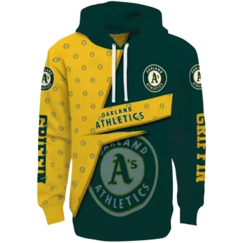 Oakland Athletics Green Abstract Shape Custom Hoodie