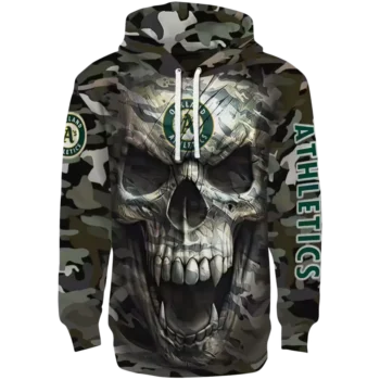 Oakland Athletics Camo Skull Hoodie – Custom MLB Fan Gear