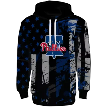 Philadelphia Phillies Distressed Blue Black Hoodie – Customizable