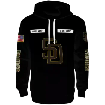 San Diego Padres Punisher Skull Custom Black Hoodie