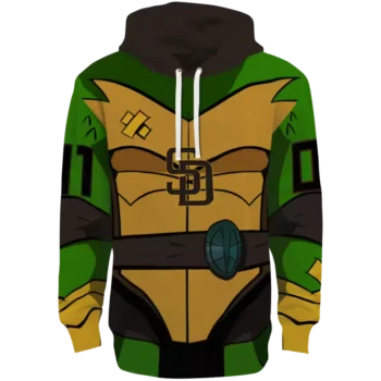 San Diego Padres Superhero Armor Hoodie - Custom Brown Green