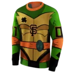 customized-san-francisco-giants-superhero-armor-orange-green-hoodie-best-selling.webp