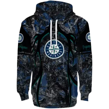 Seattle Mariners Hunting Hoodie - Navy Blue & Black Customized