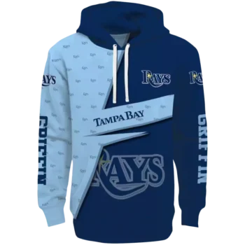 Tampa Bay Rays Navy Abstract Shape Custom Hoodie