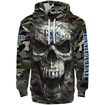 Tampa Bay Rays Camo Skull Hoodie – Custom MLB Fan Sweatshirt