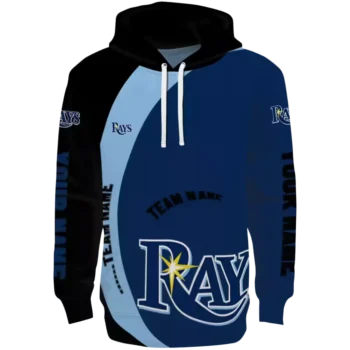 Tampa Bay Rays Custom Navy Black Minimalist Hoodie