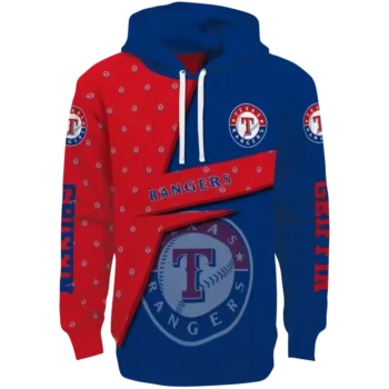 Texas Rangers Blue Abstract Hoodie – Customizable Design