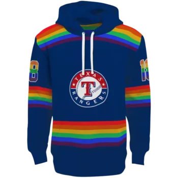 Texas Rangers Rainbow Stripes Blue Custom Hoodie – Men & Women