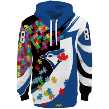Toronto Blue Jays Custom Puzzle Piece Blue Hoodie – Men’s & Women’s
