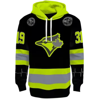 Toronto Blue Jays Custom Safety Hoodie - Black & Neon Green