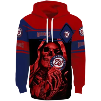 Washington Nationals Grim Reaper Hoodie - Custom Red Black Design