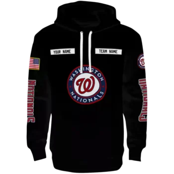 Washington Nationals Punisher Skull Black Custom Hoodie