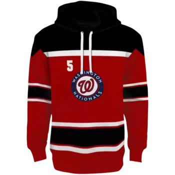 Washington Nationals Red Striped Custom Hoodie – Personalized Gear