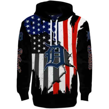 Detroit Tigers Black Hoodie – American Pride Sweatshirt