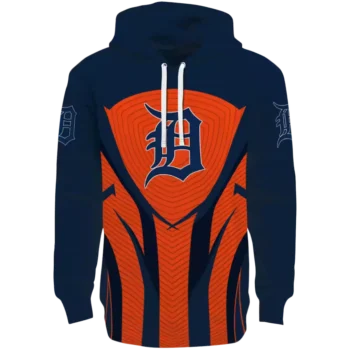 Detroit Tigers Navy Black Hoodie with Concentric Lines Design