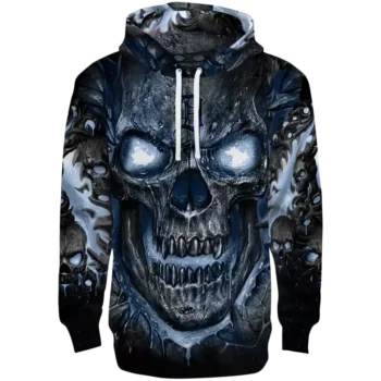 Detroit Tigers Demonic Skull Hoodie - Navy Black Sweatshirt