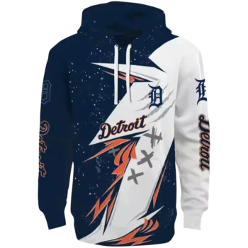 Detroit Tigers Navy White Dynamic Slash Hoodie – Men’s Sweatshirt