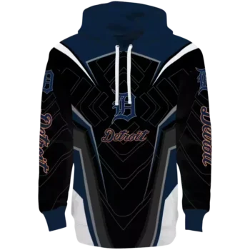 Detroit Tigers Navy Black Futuristic Pattern Hoodie
