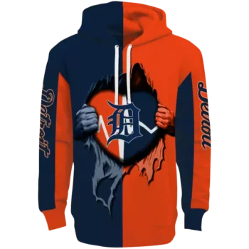 Detroit Tigers Heartbeat Navy Hoodie – MLB Fan Sweatshirt