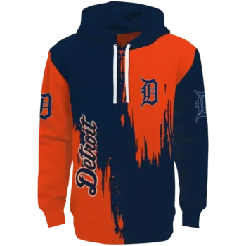 Detroit Tigers Navy Hoodie with Splatter Effect – Team Merchandise