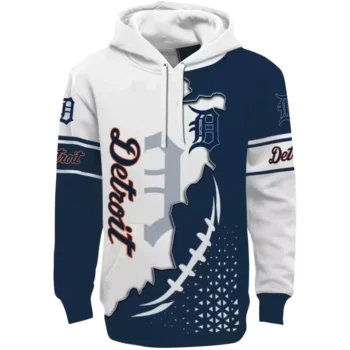 Detroit Tigers Navy White Triangular Pattern Hoodie - Men's & Women's
