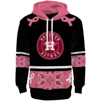 Houston Astros Black Pink Awareness Ribbon Hoodie | MLB Fan Gear