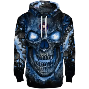Houston Astros Demonic Skull Hoodie – Blue & Black Pullover