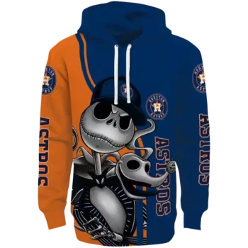 Houston Astros Jack Skellington Hoodie – Blue MLB Fan Sweatshirt