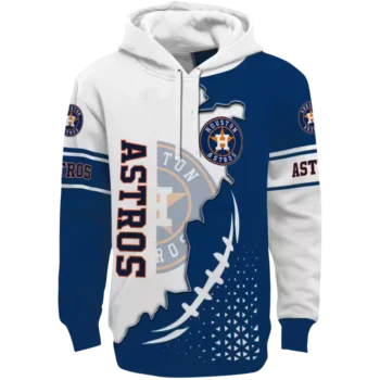 Houston Astros Blue White Hoodie with Triangular Pattern