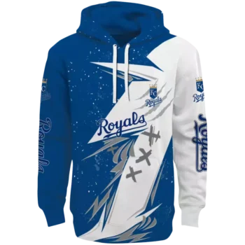 Kansas City Royals Royal Blue White Dynamic Slash Hoodie