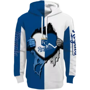 Kansas City Royals Heartbeat Hoodie - Royal Blue MLB Sweatshirt