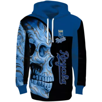 Kansas City Royals Skull Hoodie - Royal Blue & Black Design