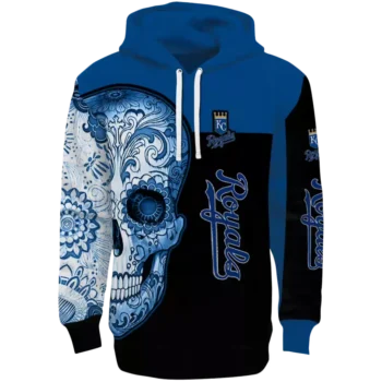 Kansas City Royals Sugar Skull Hoodie – Royal Blue & Black Design