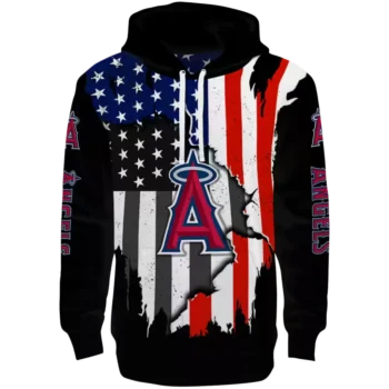Los Angeles Angels Black Hoodie - American Pride MLB Sweatshirt